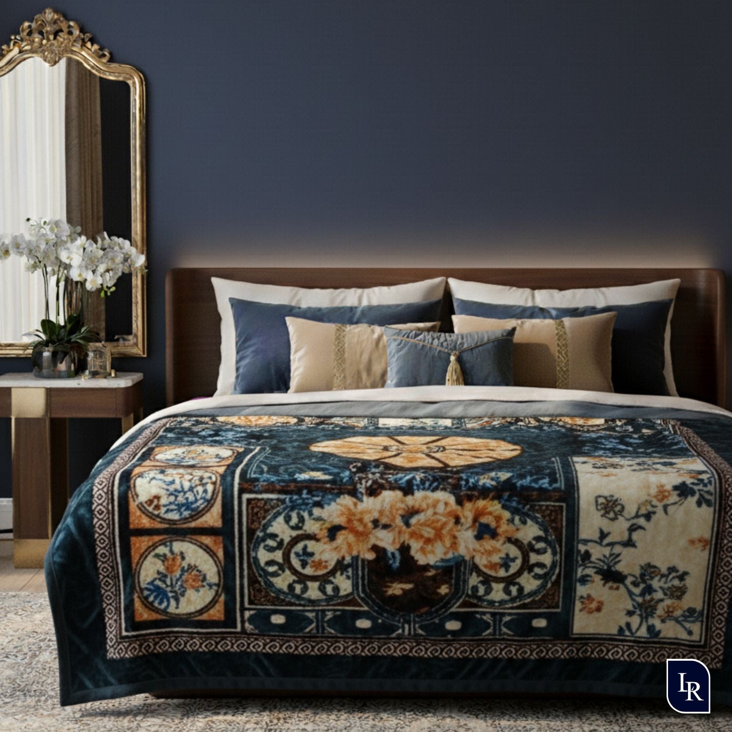 Royal Regal Velvet Blanket Combo (Set of 2) – Medallion & Rose Edition