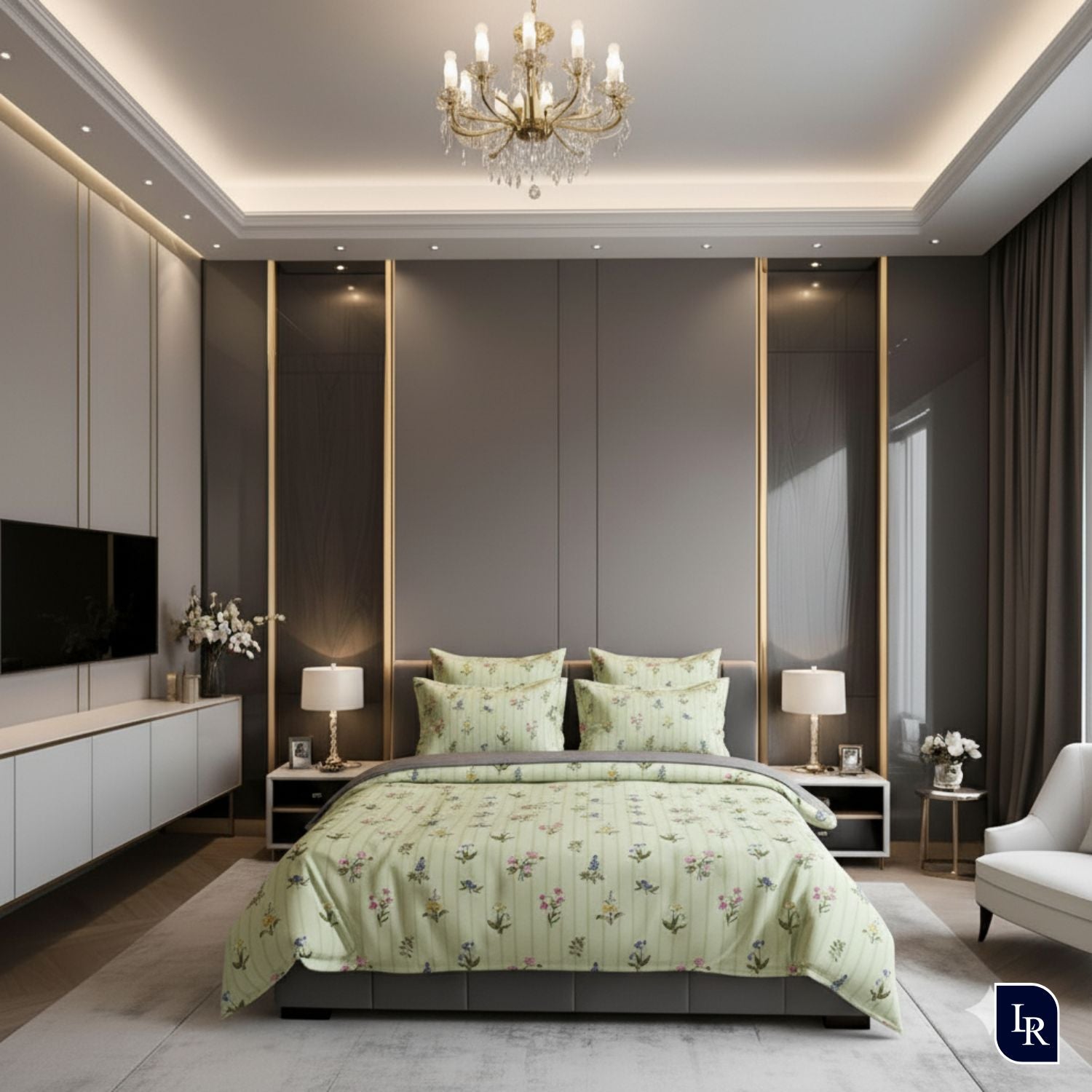 Botanica Bliss Glace Cotton Bedsheet Set With 2 Pillow Covers