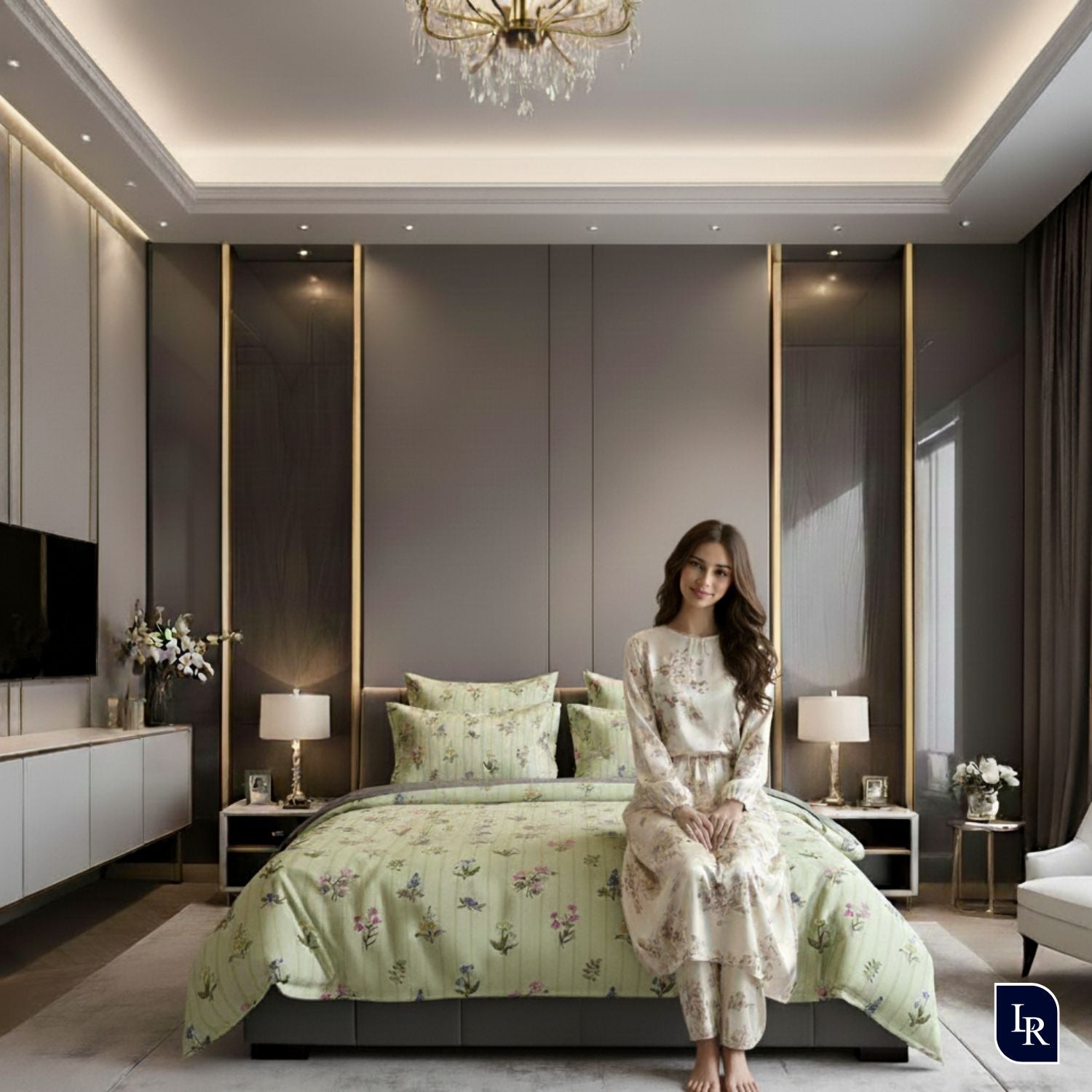 Botanica Bliss Glace Cotton Bedsheet Set With 2 Pillow Covers