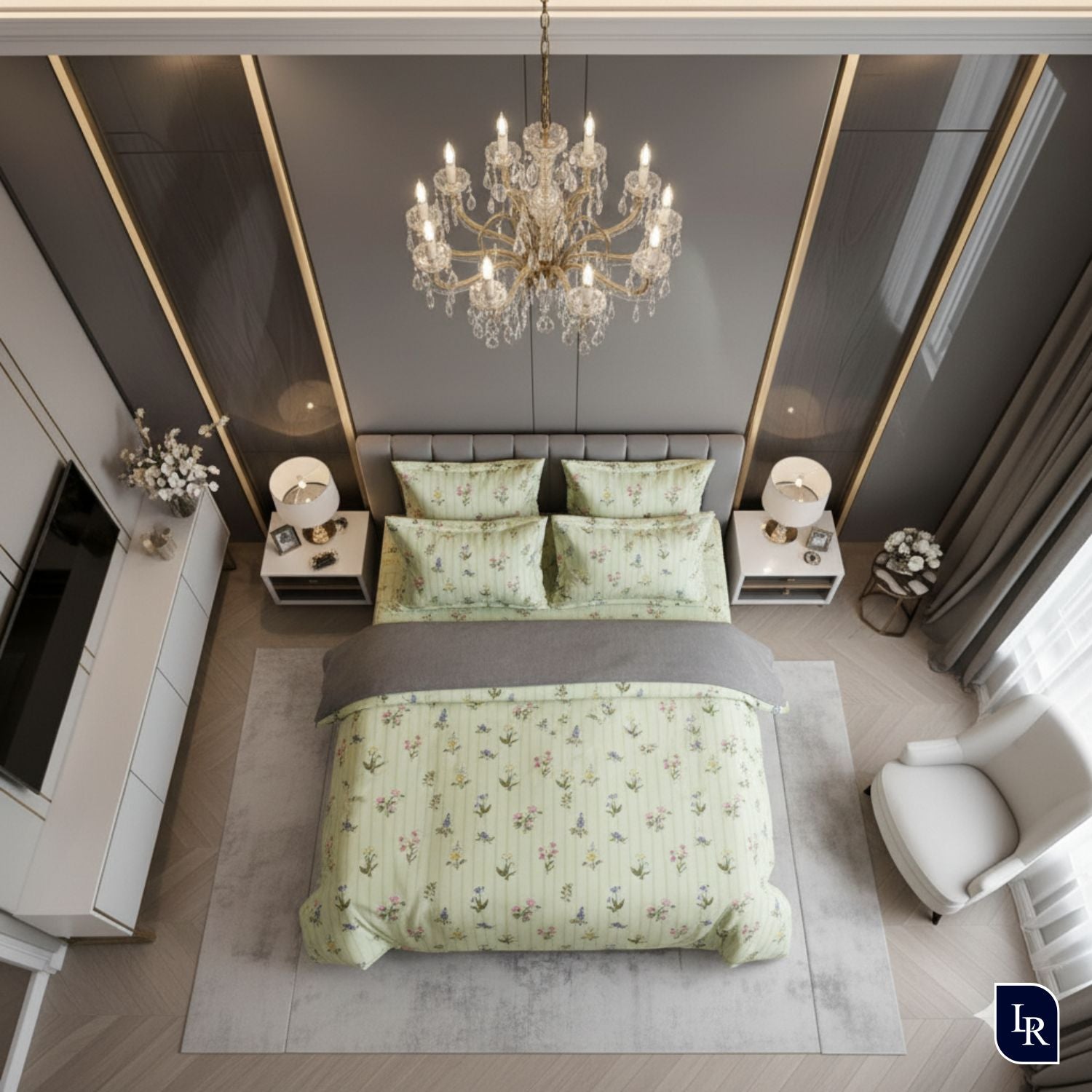 Botanica Bliss Glace Cotton Bedsheet Set With 2 Pillow Covers