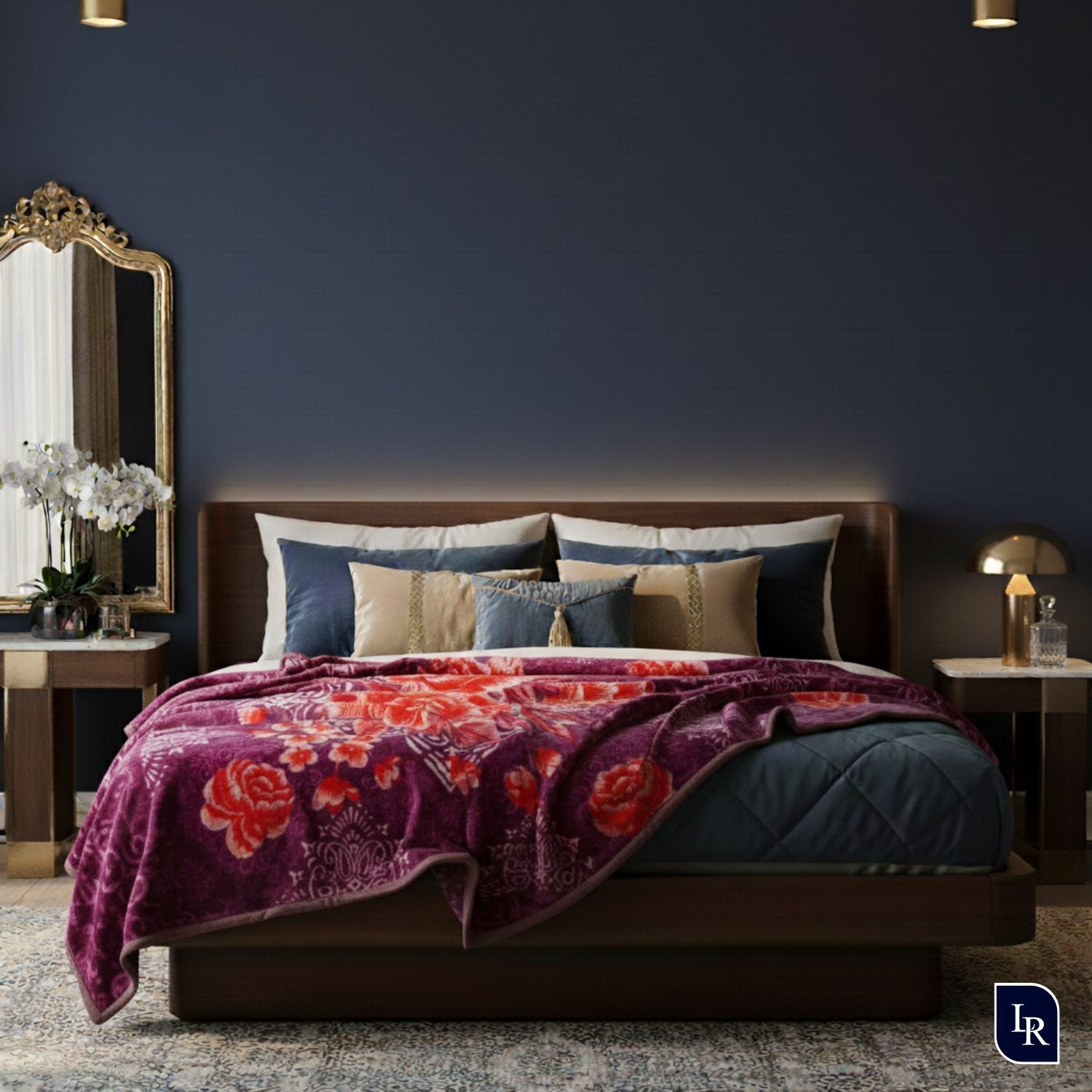 Royal Regal Velvet Blanket Combo (Set of 2) – Medallion & Rose Edition