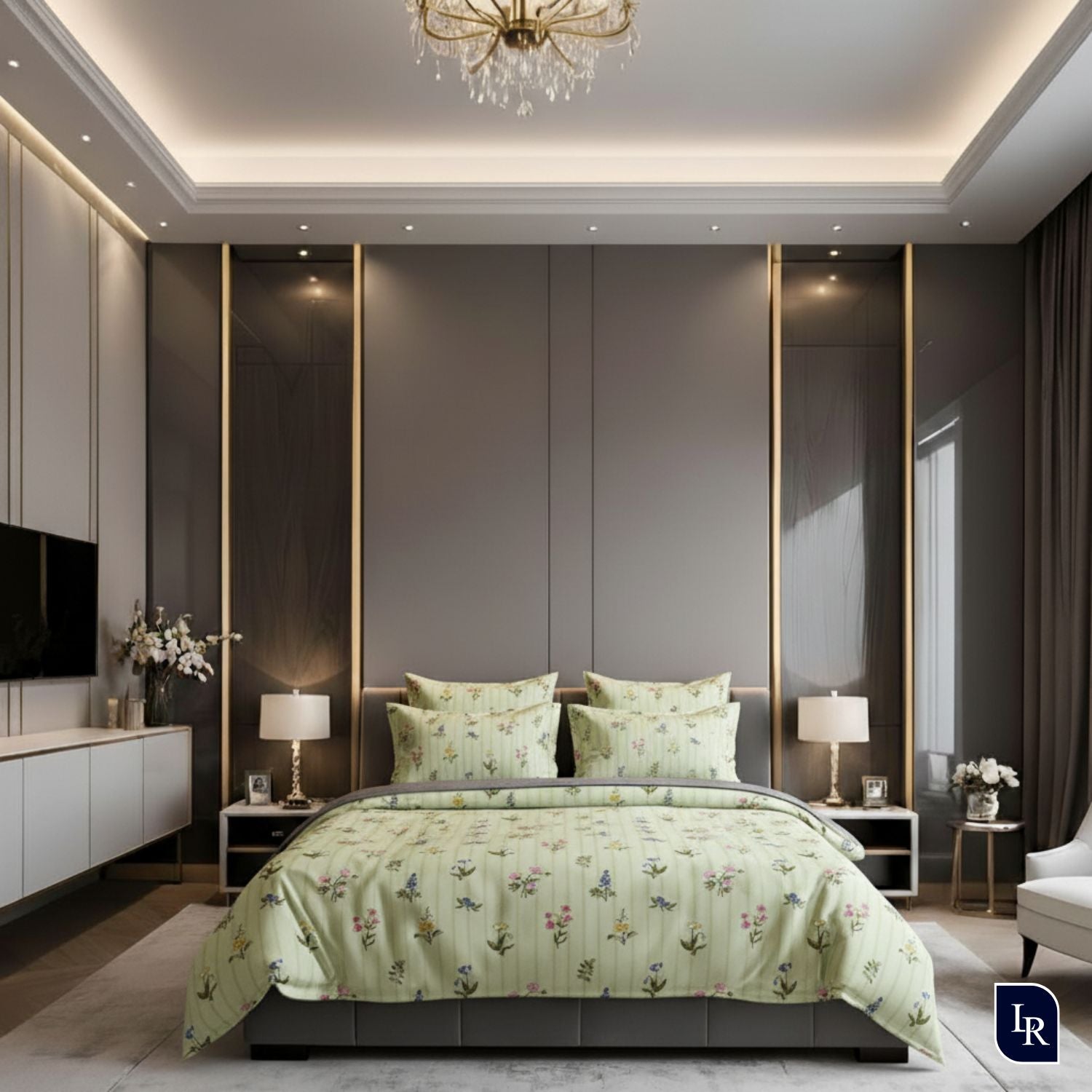 Botanica Bliss Glace Cotton Bedsheet Set With 2 Pillow Covers