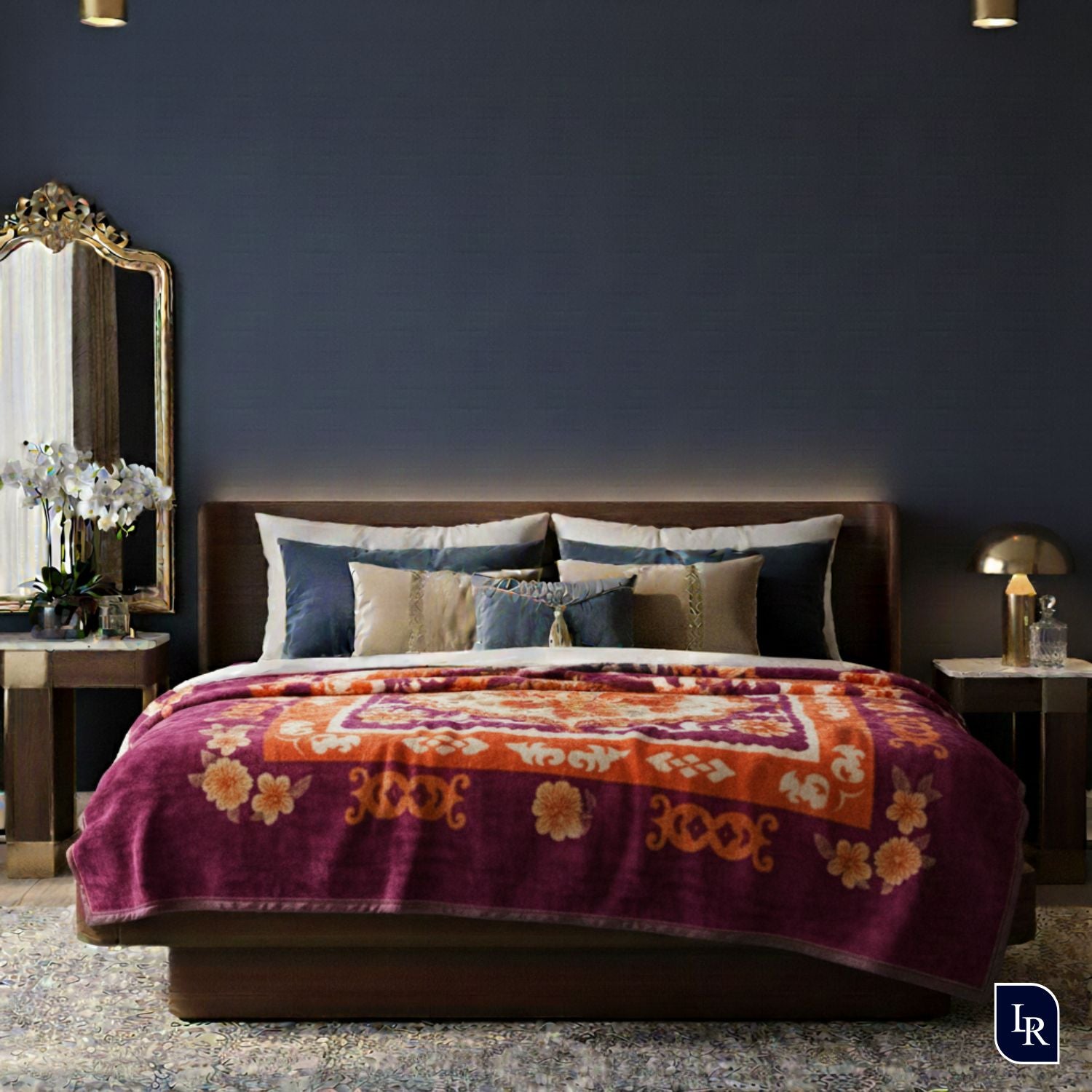 Luxury Bloom Velvet Blanket Combo (Set of 2) – Autumn & Regal Collection