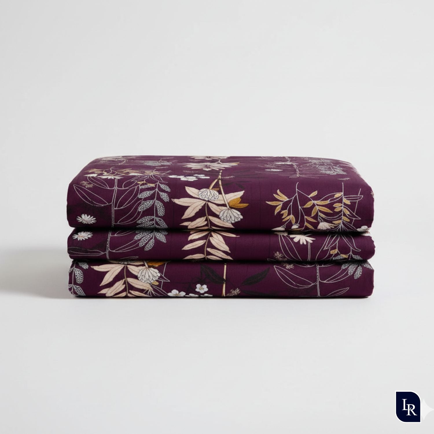 Royal Amethyst Bloom Bedsheet Set With 2 Pillow Covers