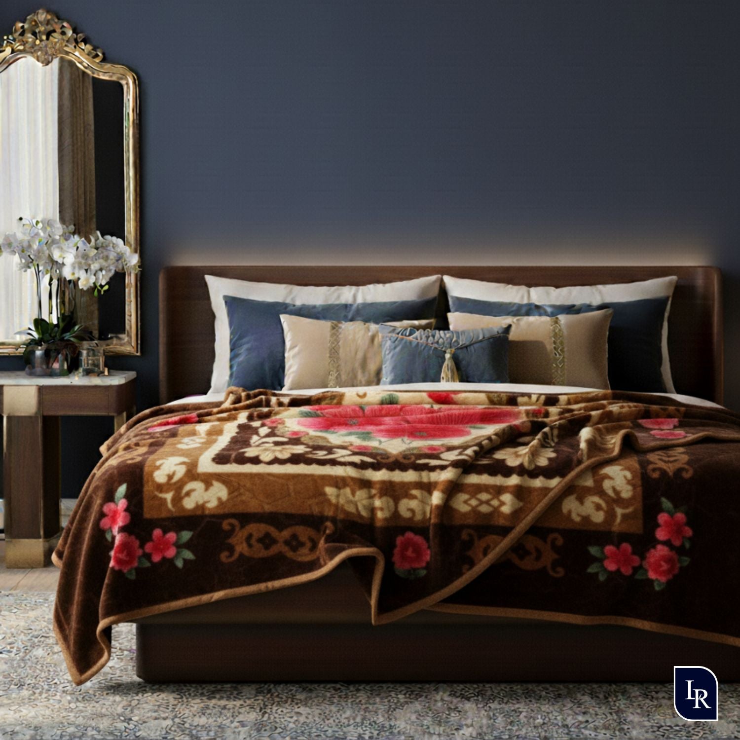 Royal Blossom Heritage Velvet Blanket